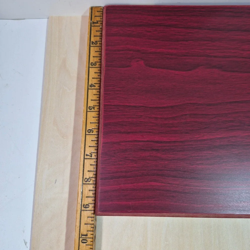 Wooden Display Box Red‎ Wood Grain Compartments Velvet Lined Collectible Storage